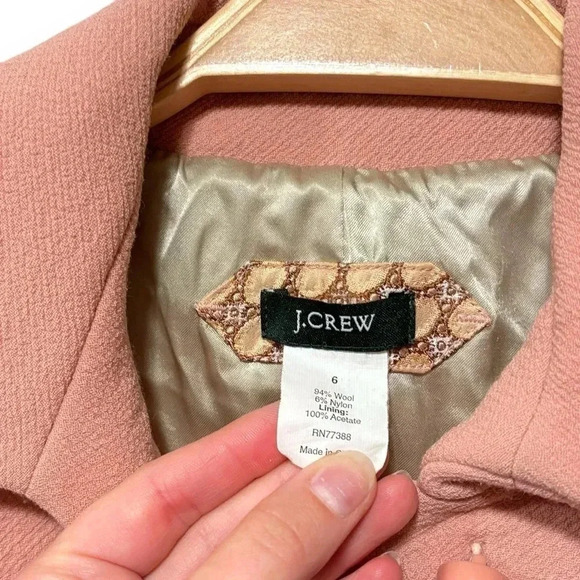 J. Crew Lady Day Coat in Italian Double-cloth Wool Pastel Rose Pink Size 6 - Picture 6 of 10